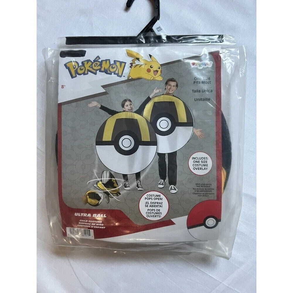 Brand New Pokémon Poke Ball, Ultra Ball 'Pop Out' Child /Adult Costume One size
